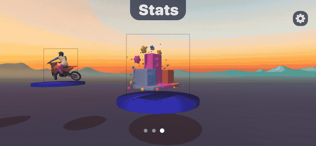 Animated rank history graph in the Rad Trails 2 user profile screen